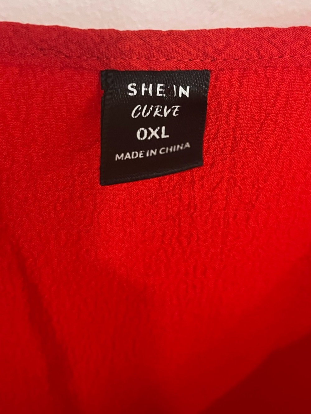 SHEIN Red V-Neck Ruffle Tie-Waist Mini Dress - Picture 3 of 3